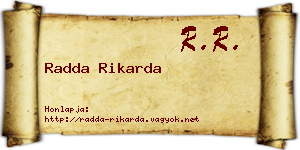 Radda Rikarda névjegykártya
